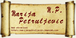 Marija Petruljević vizit kartica